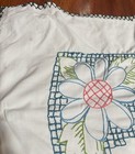 Vintage Hand Embroidered Linen Tablecloth-58”x41”-Detailed & Vivid Embroidery — photo 9
