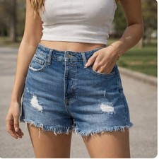 Old Navy High Rise OG Straight Shorts Women's Size 12 Distressed