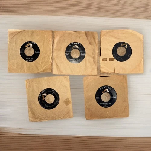 vintage Elvis Presley 45 RPM vinyl records from the 1950s and 1960s Set Of 5