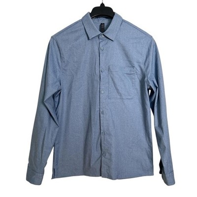 Lululemon Commission Button Down Qwick Oxford Shirt Harbor Blue/White Size M