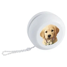 'Golden Retriever Puppy with Flowers' Retro Style Yo-Yo (YY00050190)