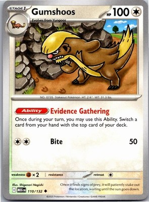 Gumshoos 110/132 Uncommon Mega Evolution Pokemon Near Mint