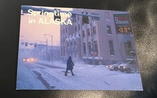 Springtime in Alaska Snowy Street Scene Anchorage AK Humor Vintage Postcard UNP