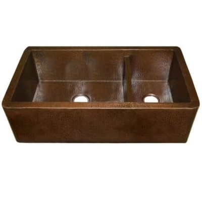 New Native Trails CPK274 Farmhouse 40 Farmhouse Double Basin Copper Kitchen Sink