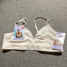Hanes ComfortFlex Fit Women  s Bralette Bra Wireless Comfort Straps Beige M/C