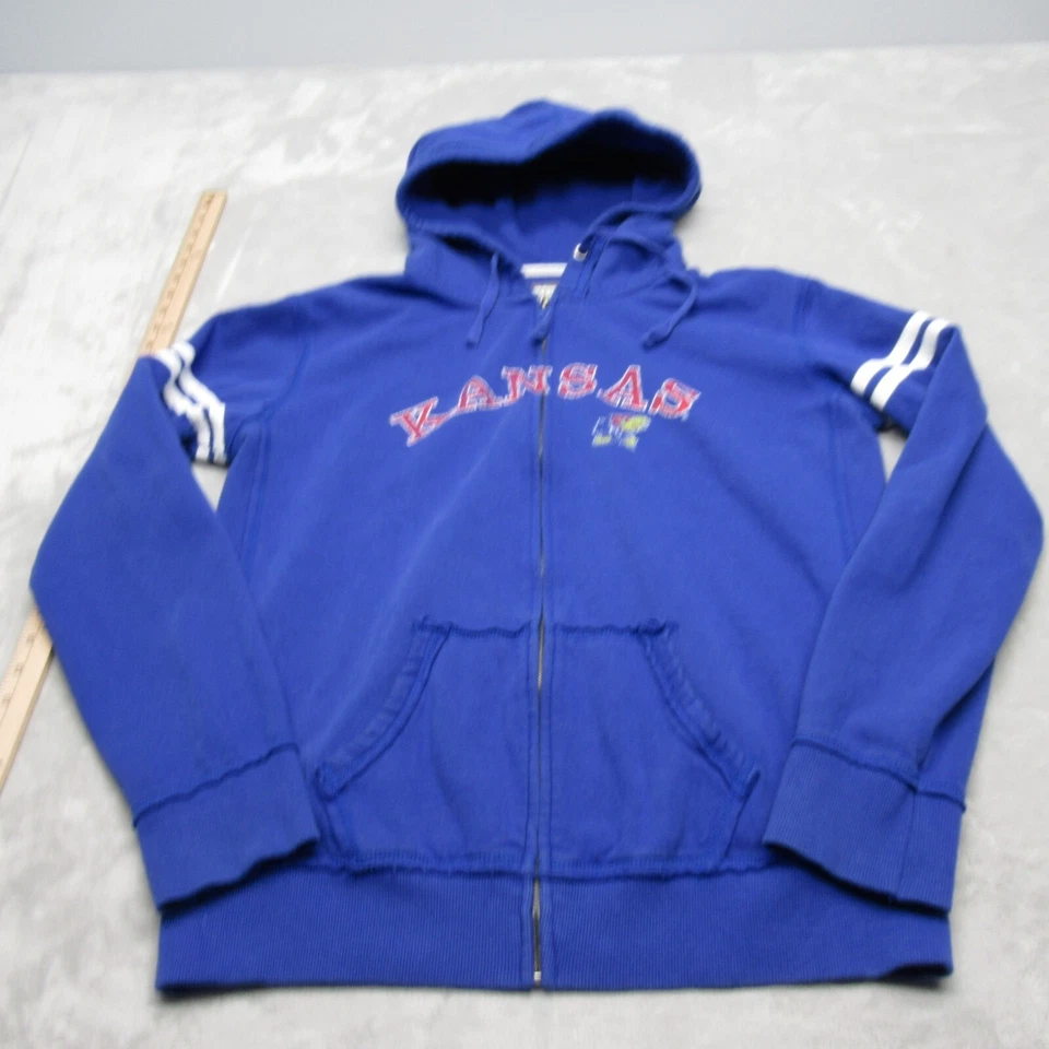 Sudadera con capucha vintage Kansas Jayhawks para mujer 2XL azul coliseo cremallera completa Foto 2 de 4