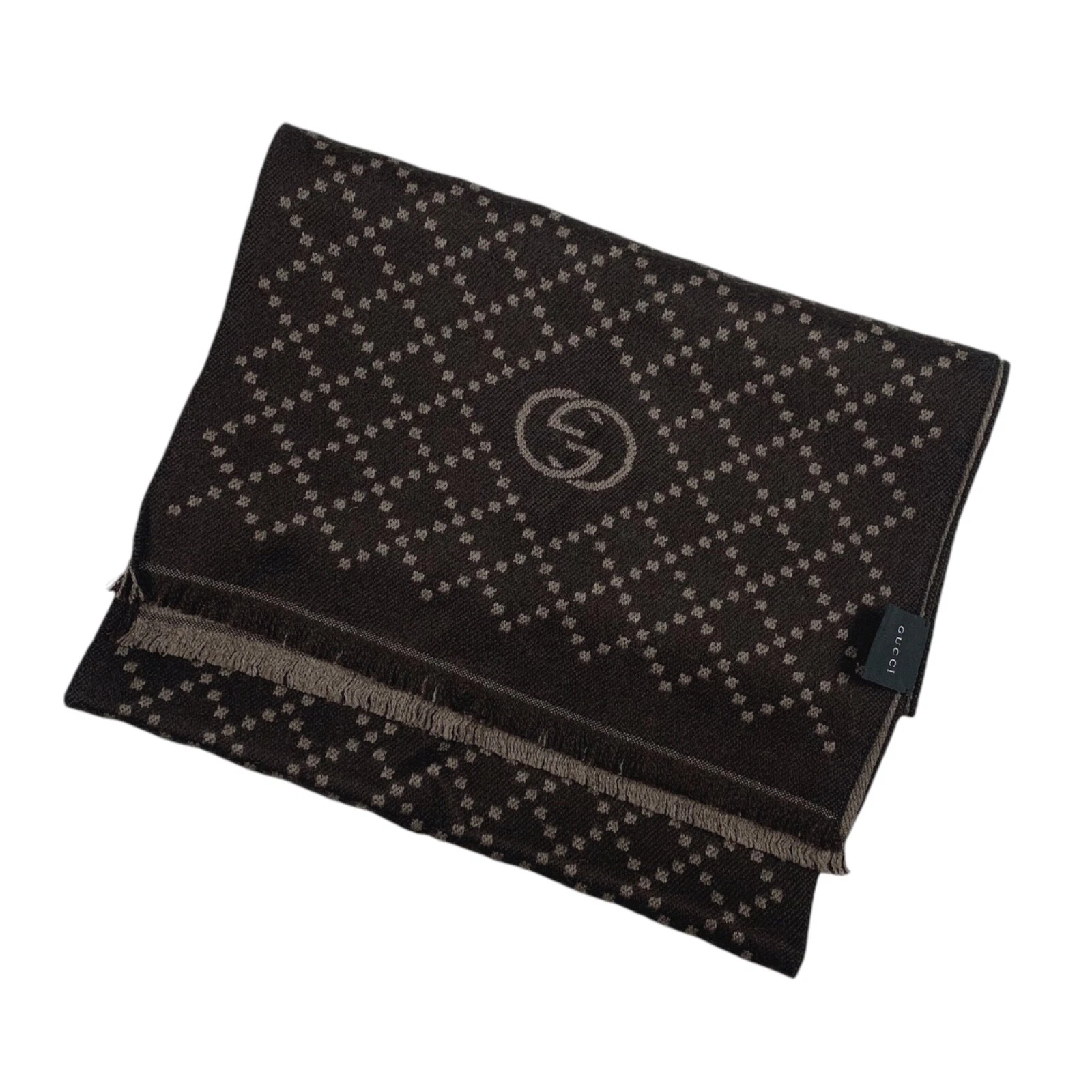 Foulard Gucci réversible laine diamant monogramme
