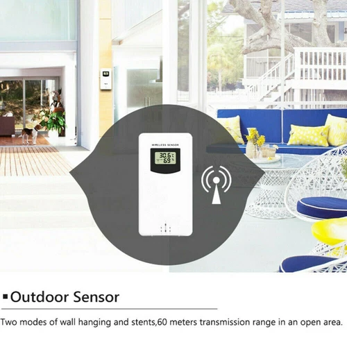 Wetterstation Funk mit Innen-Außensensor Digital Farbdisplay Thermometer Wecker - Bild 12 von 15