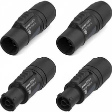 2 EACH NEUTRIK NAC3M-TRUE1-S & NAC3F-TRUE1-S 20A Power IN/OUT Cable End