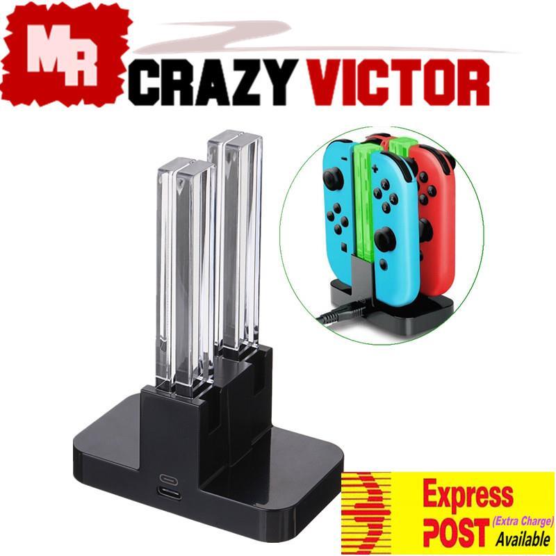 Joy-Con 4-Controller Charging Stand Dock Charger for Nintendo Switch Console
