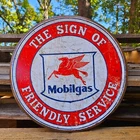MOBILGAS FRIENDLY SERVICE TIN SIGN Home Wall Décor Shop Garage vintage oil mobil