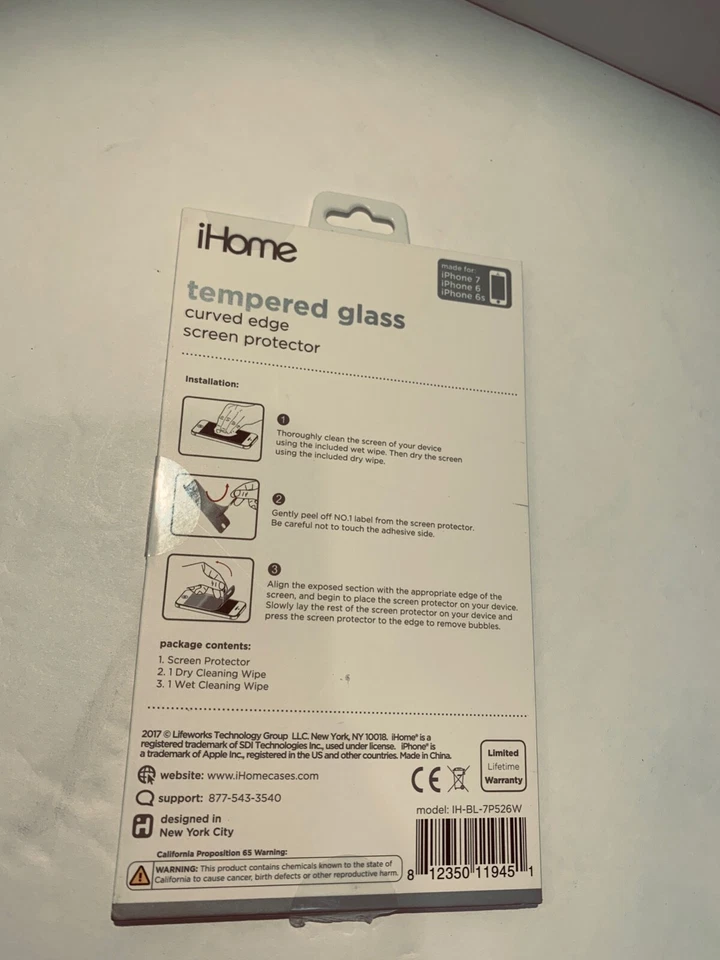 NUEVO--iHome Protector de Pantalla de Vidrio Templado para iPhone 7, 6, 6s Foto 2 de 3