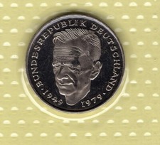 2 DM BRD 1987 F, Kurt Schumacher,&nbsp;Kursm&uuml;nze, Stempelglanz bankfrisch