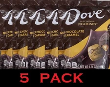 5x Dove Milk Chocolate & Caramel Silky Smooth Promises Candy Bag 6.74 Oz 5 PACK