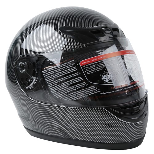Casco de calle completo abatible de fibra de carbono negro para motocicleta DOT S M L XL - Imagen 2 de 16