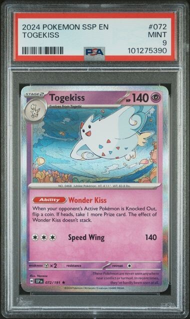 2024 Pokemon Surging Sparks Togekiss HOLO RARE PSA 9 MINT #072 | eBay