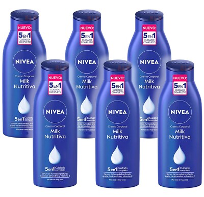 NIVEA Body Cream Lotion MILK NUTRITIOUS Moisturizer Crema Corporal 220ml-6 Pack