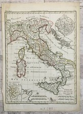 Carte Géographique ITALIE ANCIENNE d'après Anville BLONDEAU LANGLOIS 1802