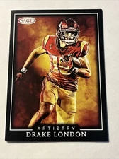 Drake London 2022 Sage Artistry Black #ART-DL2 USC Falcons Rookie RC
