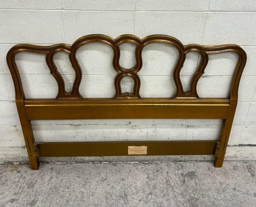 Vintage Full Size Drexel Touraine French Provincial Gold Painted Wood Headboard - Picture 6 of 10