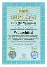 Premium Diplom, Promotionsurkunde, personalisiert, Fälschungssicher- UK-609