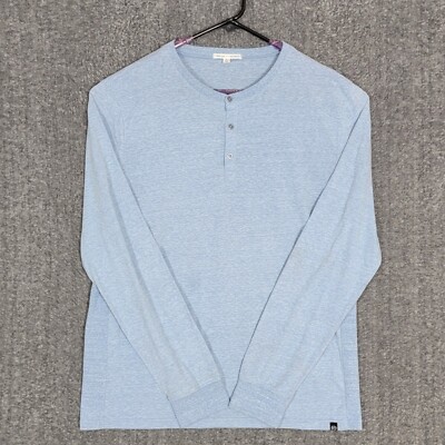 Threads 4 Thought Shirt Mens XL Blue Long Sleeve Henley