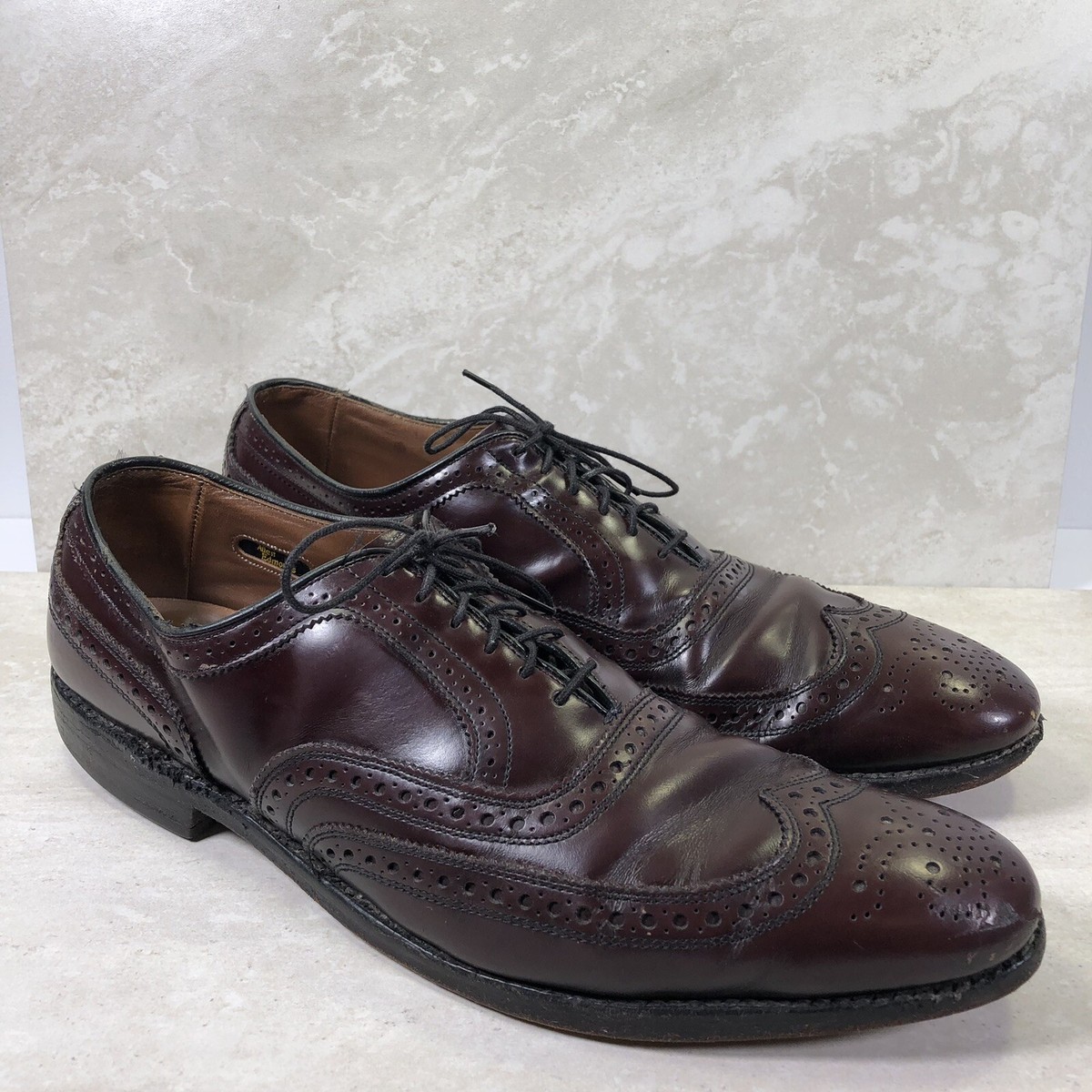 Allen Edmonds Mcallister Oxfords Wingtip Brogue Burgundy 12 