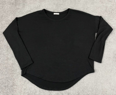 RAG & BONE Shirt Womens Large Black Crew Neck Lightweight Stretch Dolman Sleeve