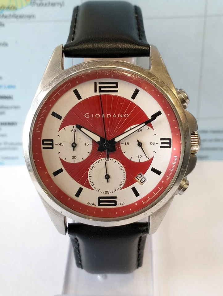 CRONÓGRAFO GIORDANO CUARZO 1240.VD53 JAPÓN HOMBRE COMPLETO FUNCIONANDO TODO ORG. VINTAGE Foto 4 de 4