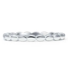 Beaded Band Vintage Style 925 Sterling Silver 2mm