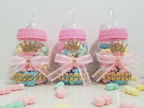 Baby Dusche 12 Prinzessin Gefallen befüllbare Flaschen Preise Spiele Mädchen rosa Dekoration - Bild 1 von 10