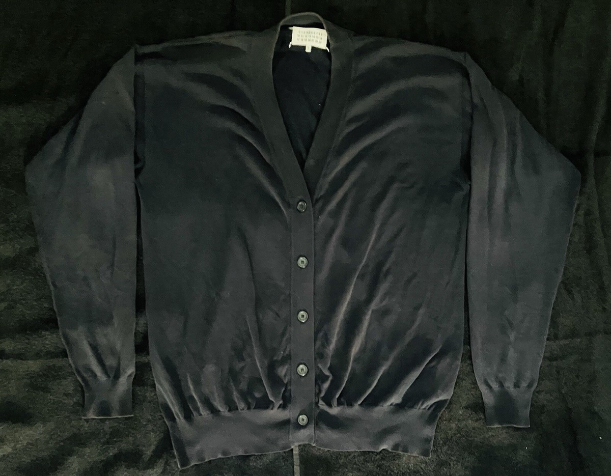 MAISON MARGIELA Blue Knit Oversized Unisex Cardigan Sweater