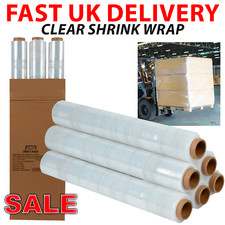 CLEAR PALLET WRAP STRETCH-SHRINK CAST PARCEL PACKING CLING FILM LONG STRONG FAST