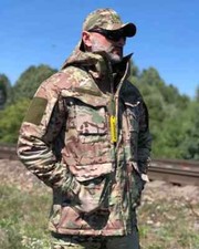 Men's Camouflage Parka Jacket Softshell Multicam on Slimtex size, 46