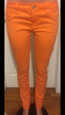 Jean Skinny Femme Orange VIGOSS - Taille 9, Couleur Unie, Occasion En Très Bon état