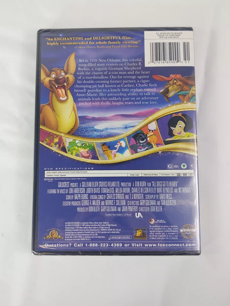 All Dogs Go To Heaven DVD 2010 MGM 20th Century Fox Film New Animated Movie