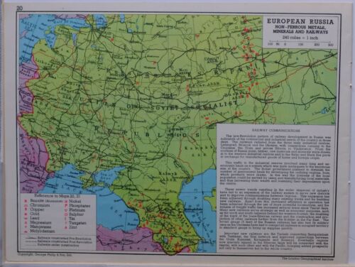 1961 Sowjetisch Landkarte Europäische Russland Nicht Eisenhaltiger Metalle - Photo 1/5