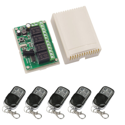 4CH Funkschalter Empfänger Module 12V 24V 433Mhz 4Keys Fernbedienung Steuerung