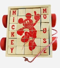Melissa  Doug Classic ABC 123 Alphabet Wooden Blocks  Cart Disney 30 pc J17 