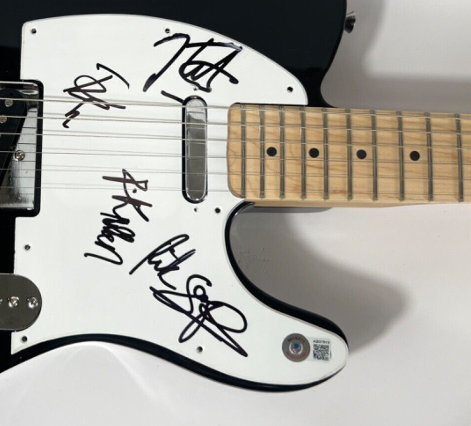 Def Leppard Band Signed Autograph Electric Guitar Joe Elliott x4