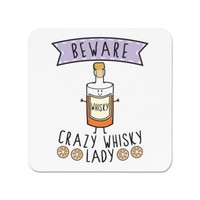 Beware VerrüCkte Whiskey Damen KüHlschrankmagnet - Lustiger Witz Drunk