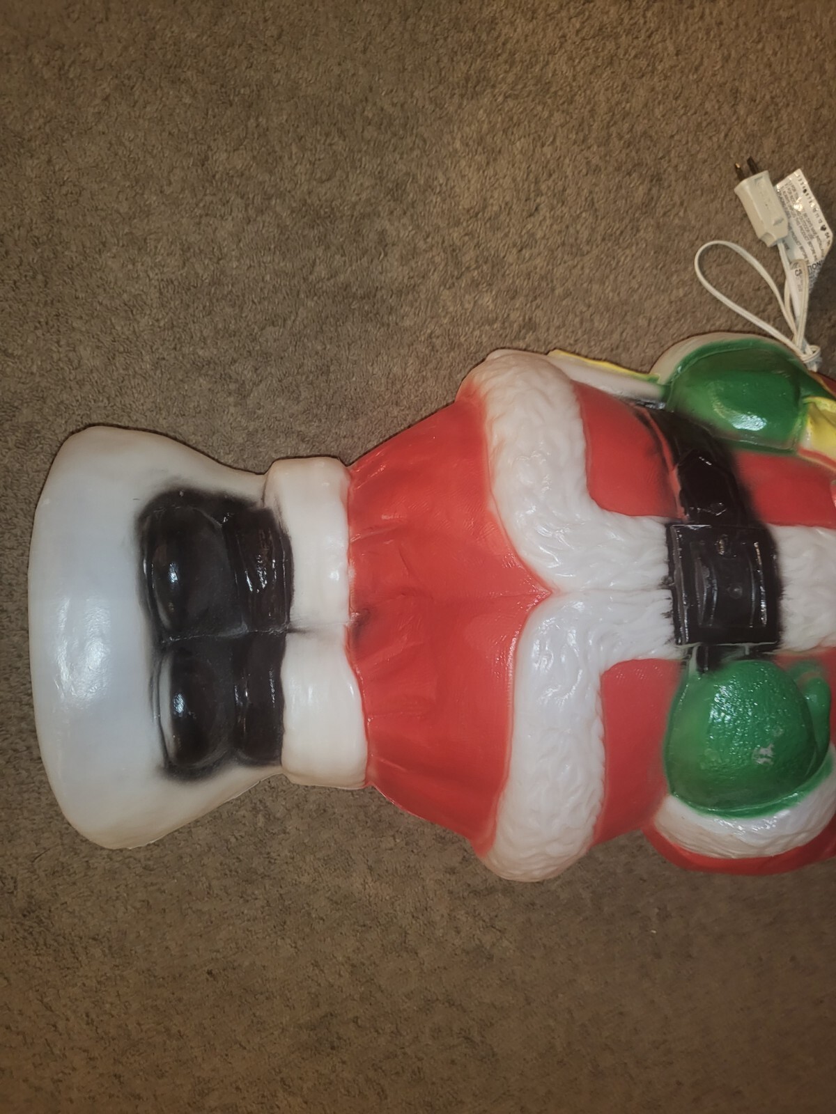 Vintage General Foam Santa Claus with Present Blow Mold 33” Tall