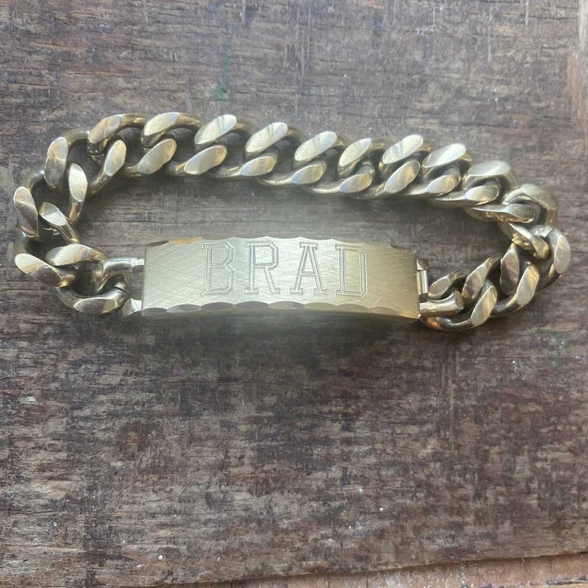 Vintage Men s Speidel ID Bracelet Engraved BRAD Love Robyn