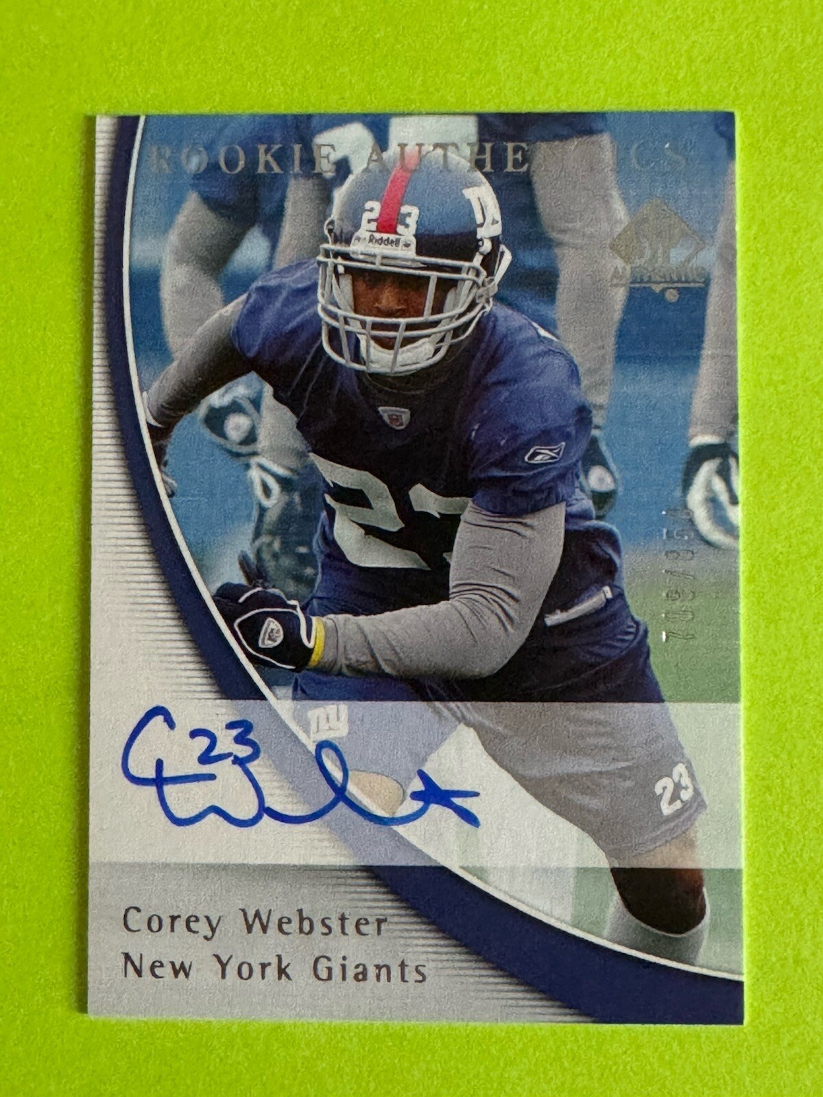 Corey Webster SP Authentic #187 Base