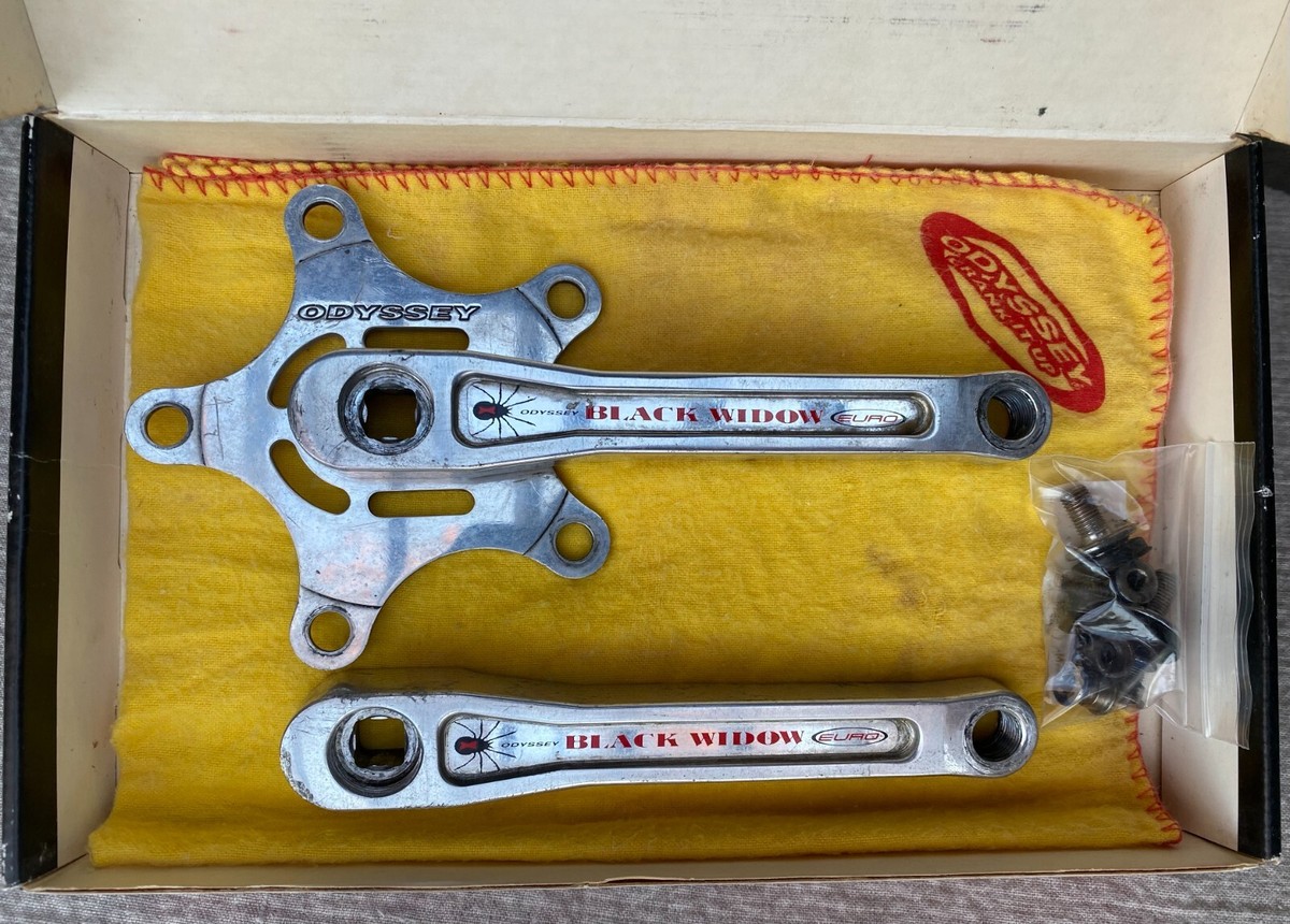ODYSSEY Black Widow Euro クランクセット Vintage Odyssey Black Widow Euro Crank Set 155mm High Polish