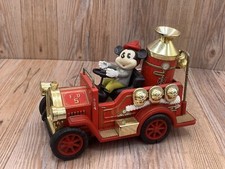 Vintage RARE Walt Disney Mickey Mouse In Old Timers Fire Truck 5 Masudaya Japan