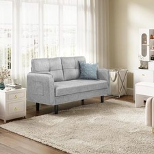 Hello-5ive 2 Seater Sofa with 2 Pockets, Modern Velvet Sofa Couch for Office