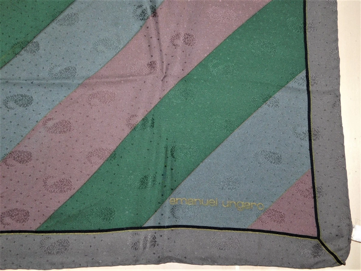 Foulard 100% Pure Silk Soie Vintage Woman Emanuel Ungaro (039) 33 1/8in x 33