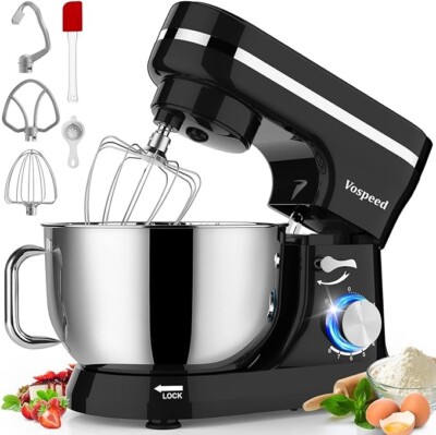 Vospeed Standmixer, 6,2 Quart 8 Geschwindigkeiten 1000 W Neigekopf Küche Elektrisch Schwarz