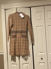 Bluoltre Black Camel Bodycon  Mock Neck Pullover Sweater Dress Size M/L
